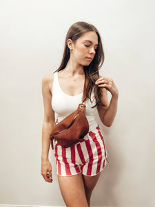 Striped Distressed Shorts