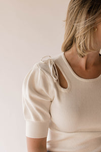 Rib Cut Out Sweater Top
