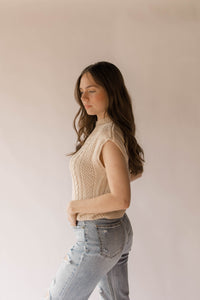 Natural Cable Knit Sweater Tee