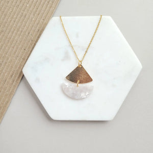 Ava Pearl + Gold Necklace